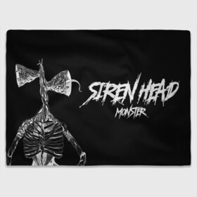 Плед 3D с принтом BW Siren Head в Курске, 100% полиэстер | закругленные углы, все края обработаны. Ткань не мнется и не растягивается | Тематика изображения на принте: games | monster | siren head | игры | лес | монстр | сирена | сиреноголовый | страшилка | ужастик | хоррор