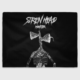 Плед 3D с принтом Siren Head BW в Курске, 100% полиэстер | закругленные углы, все края обработаны. Ткань не мнется и не растягивается | games | monster | siren head | игры | лес | монстр | сирена | сиреноголовый | страшилка | ужастик | хоррор