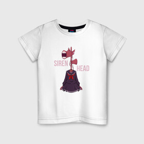 Детская футболка хлопок с принтом Girl Siren Head в Курске, 100% хлопок | круглый вырез горловины, полуприлегающий силуэт, длина до линии бедер | games | monster | siren head | игры | лес | монстр | сирена | сиреноголовый | страшилка | ужастик | хоррор