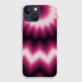 Чехол для iPhone 13 mini с принтом Черно пурпурный калейдоскоп в Курске,  |  | абстрактный | бордовый | геометрический | зигзаг | калейдоскоп | модный | орнамент | современный | черный