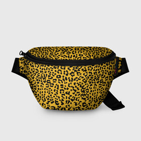 Поясная сумка 3D с принтом Леопард желтый в Курске, 100% полиэстер | плотная ткань, ремень с регулируемой длиной, внутри несколько карманов для мелочей, основное отделение и карман с обратной стороны сумки застегиваются на молнию | animal | texture | леопард | паттерн леопарда | текстура | текстура леопарда | тренд