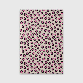 Обложка для паспорта матовая кожа с принтом Леопардовый принт розовый в Курске, натуральная матовая кожа | размер 19,3 х 13,7 см; прозрачные пластиковые крепления | бежевый | леопард | леопардовый принт | молочный цвет | пятнистый | розовый