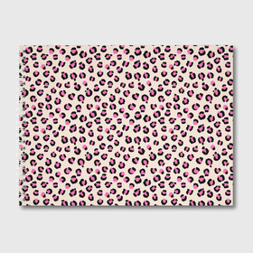 Альбом для рисования с принтом Леопардовый принт розовый в Курске, 100% бумага
 | матовая бумага, плотность 200 мг. | Тематика изображения на принте: бежевый | леопард | леопардовый принт | молочный цвет | пятнистый | розовый