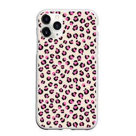Чехол для iPhone 11 Pro матовый с принтом Леопардовый принт розовый в Курске, Силикон |  | Тематика изображения на принте: бежевый | леопард | леопардовый принт | молочный цвет | пятнистый | розовый
