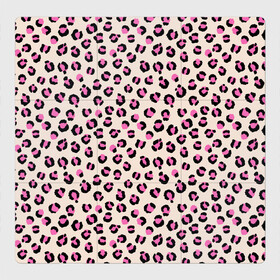 Магнитный плакат 3Х3 с принтом Леопардовый принт розовый в Курске, Полимерный материал с магнитным слоем | 9 деталей размером 9*9 см | Тематика изображения на принте: бежевый | леопард | леопардовый принт | молочный цвет | пятнистый | розовый