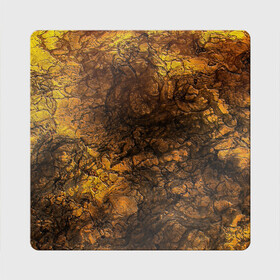Магнит виниловый Квадрат с принтом Желто-черная текстура камня  в Курске, полимерный материал с магнитным слоем | размер 9*9 см, закругленные углы | Тематика изображения на принте: вулканический | желтый | камень | модный | мрамор | мраморный узор | текстура камня | черный мрамор