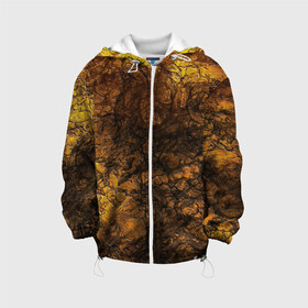 Детская куртка 3D с принтом Желто-черная текстура камня  в Курске, 100% полиэстер | застежка — молния, подол и капюшон оформлены резинкой с фиксаторами, по бокам — два кармана без застежек, один потайной карман на груди, плотность верхнего слоя — 90 г/м2; плотность флисового подклада — 260 г/м2 | Тематика изображения на принте: вулканический | желтый | камень | модный | мрамор | мраморный узор | текстура камня | черный мрамор