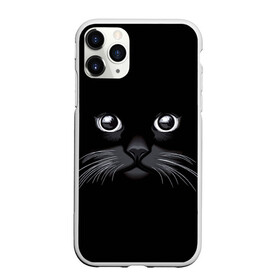 Чехол для iPhone 11 Pro матовый с принтом Кот Журбей в Курске, Силикон |  | большие глаза | голова кота | милота. | мордочка | настроение | позитив | усики | черный