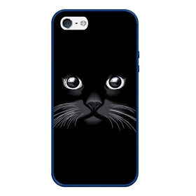 Чехол для iPhone 5/5S матовый с принтом Кот Журбей в Курске, Силикон | Область печати: задняя сторона чехла, без боковых панелей | большие глаза | голова кота | милота. | мордочка | настроение | позитив | усики | черный
