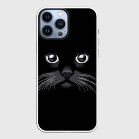 Чехол для iPhone 13 Pro Max с принтом Кот Журбей в Курске,  |  | большие глаза | голова кота | милота. | мордочка | настроение | позитив | усики | черный