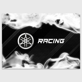 Поздравительная открытка с принтом Ямаха - Racing в Курске, 100% бумага | плотность бумаги 280 г/м2, матовая, на обратной стороне линовка и место для марки
 | auto | logo | moto | motor | pro | racing | symbol | yamaha | авто | автомобиль | гонки | знак | лого | логотип | логотипы | марка | машина | мото | мотоцикл | мотоциклы | символ | символы | ямаха