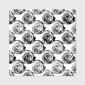 Магнит виниловый Квадрат с принтом Черно-белый абстрактный узор  в Курске, полимерный материал с магнитным слоем | размер 9*9 см, закругленные углы | абстрактный | винтажный | детский | круги | молодежный | ретро | современный | спирали