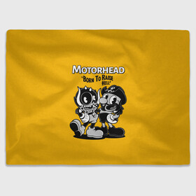 Плед 3D с принтом Motorhead x Cuphead в Курске, 100% полиэстер | закругленные углы, все края обработаны. Ткань не мнется и не растягивается | Тематика изображения на принте: alternative | cuphead | metall | motorhead | music | rock | альтернатива | капхэд | лемми | металл | моторхед | моторхэд | музыка | рок