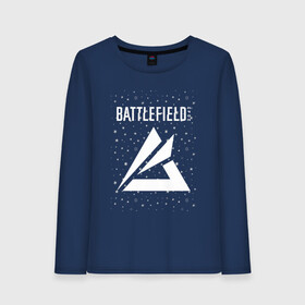 Женский лонгслив хлопок с принтом Battlefield Portal - Stars в Курске, 100% хлопок |  | 2042 | battle | battlefield | fps | game | games | logo | portal | royale | shooter | батлфилд | битва | звезды | игра | игры | королевская | космос | лого | портал | шутер