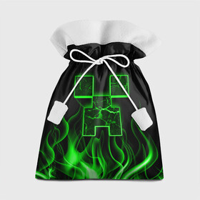 Подарочный 3D мешок с принтом MINECRAFT TEXTURE FIRE в Курске, 100% полиэстер | Размер: 29*39 см | creeper | fire | game | minecraft | железо | игра | компьютерная | крипер | криппер | майн | майнкрафт | огонь | пламя | текстура