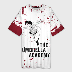 Платье-футболка 3D с принтом Number 5 | The Umbrella Academy (Z) в Курске,  |  | Тематика изображения на принте: 5 | dark horse comics | netflix | number 5 | the umbrella academy | umbrella | академия амбрелла | комикс | комильфо | номер 5 | реджинальд харгривз | харгривз | хэйзел