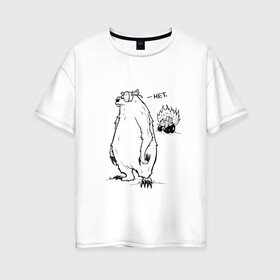 Женская футболка хлопок Oversize с принтом Курьер - Медведь и Трактор 2 в Курске, 100% хлопок | свободный крой, круглый ворот, спущенный рукав, длина до линии бедер
 | reminor | курьер | медведь | мультфильм | трактор