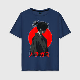 Женская футболка хлопок Oversize с принтом Yato Noragami в Курске, 100% хлопок | свободный крой, круглый ворот, спущенный рукав, длина до линии бедер
 | god | homeless | yato | бездомный | бог | ято
