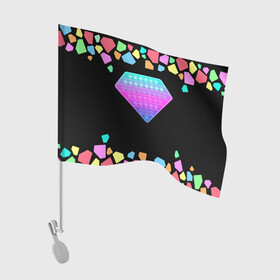 Флаг для автомобиля с принтом POP IT DIAMOND в Курске, 100% полиэстер | Размер: 30*21 см | pop it | simple dimple. симпл димпл | поп ит