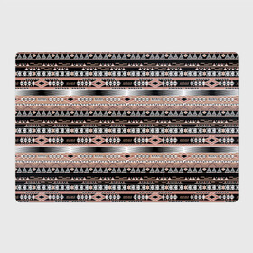 Магнитный плакат 3Х2 с принтом Полосатый этнический орнамент  в Курске, Полимерный материал с магнитным слоем | 6 деталей размером 9*9 см | абстрактный | геометрические фигуры | коричневый | полосатый узор | полосы | черный и коричневый | этнический