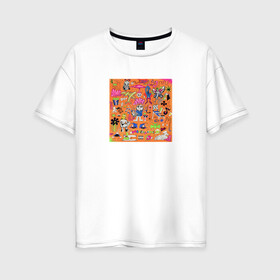 Женская футболка хлопок Oversize с принтом MAYOT в Курске, 100% хлопок | свободный крой, круглый ворот, спущенный рукав, длина до линии бедер
 | mayot | альбом | заправка кид 2 | обложка | обложка альбома | хип хоп