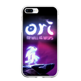 Чехол для iPhone 7Plus/8 Plus матовый с принтом Ori and the Will of the Wisps в Курске, Силикон | Область печати: задняя сторона чехла, без боковых панелей | adventure | computer game | looks to the sky | ori | ori and the will of the wisps | spirit of the forest | в небо | дух леса | компьютерная игра | ори | ори и блуждающие огоньки | приключения | смотрит