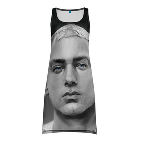 Платье-майка 3D с принтом EMINEM | ЭМИНЕМ (Z) в Курске, 100% полиэстер | полуприлегающий силуэт, широкие бретели, круглый вырез горловины, удлиненный подол сзади. | eminem | hip hop | rap | еминем | зарубежный реп | реп | рэп | эминем