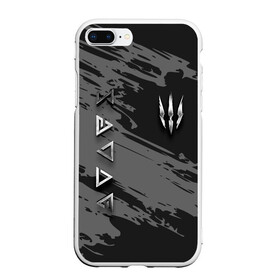 Чехол для iPhone 7Plus/8 Plus матовый с принтом THE WITCHER SILVER LOGO в Курске, Силикон | Область печати: задняя сторона чехла, без боковых панелей | Тематика изображения на принте: the witcher | ведьмак | витчер | зе витчер | зе вичер | игра | компьютерная игра | лого | логотип | серебро