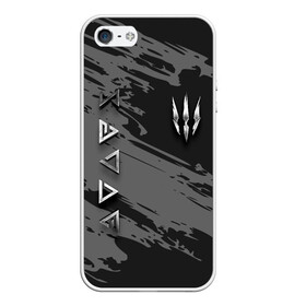 Чехол для iPhone 5/5S матовый с принтом THE WITCHER SILVER LOGO в Курске, Силикон | Область печати: задняя сторона чехла, без боковых панелей | the witcher | ведьмак | витчер | зе витчер | зе вичер | игра | компьютерная игра | лого | логотип | серебро