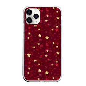 Чехол для iPhone 11 Pro матовый с принтом Россыпи золотых звезд в Курске, Силикон |  | блеск | блестящий | детский | звезды | золото | золотой и красный | красный | модный