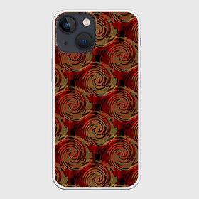 Чехол для iPhone 13 mini с принтом Красно оливковый ретро в Курске,  |  | абстрактный | детский | кольца | коричневый | красный | круги | модный | молодежный | оливковый | ретро