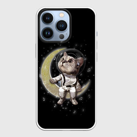 Чехол для iPhone 13 Pro с принтом КОТИК НА ЛУНЕ в Курске,  |  | astronawt | cat | dark | music | night | space | stars | астронавт | животные | звезды | звери | космонавт | космос | кот | котик | музыка | ночь | плеер | скафандр