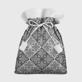 Подарочный 3D мешок с принтом Черно-белый орнамент  в Курске, 100% полиэстер | Размер: 29*39 см | абстрактный | ажурный | арабский | восточный | кружева | кружевной | современный | черно белый | черный