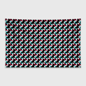 Флаг-баннер с принтом Красно-черный абстрактный узор в Курске, 100% полиэстер | размер 67 х 109 см, плотность ткани — 95 г/м2; по краям флага есть четыре люверса для крепления | абстрактный | геометрические фигуры | модный | молодежный | ртеугольники | современный