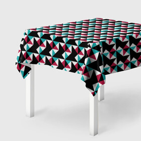 Скатерть 3D с принтом Красно-черный абстрактный узор в Курске, 100% полиэстер (ткань не мнется и не растягивается) | Размер: 150*150 см | абстрактный | геометрические фигуры | модный | молодежный | ртеугольники | современный