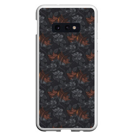 Чехол для Samsung S10E с принтом Серо-коричневый цветочный узор в Курске, Силикон | Область печати: задняя сторона чехла, без боковых панелей | абстрактные цветы | женский | коричневый | модный | серый | цветочный | цветы