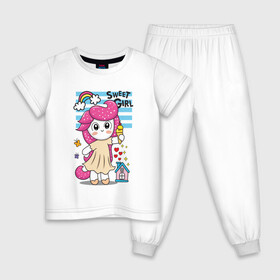 Детская пижама хлопок с принтом Милая девочка пони  в Курске, 100% хлопок |  брюки и футболка прямого кроя, без карманов, на брюках мягкая резинка на поясе и по низу штанин
 | девочка | единорог | маленькая девочка | милашка | милая | пони