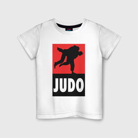 Детская футболка хлопок с принтом Judo в Курске, 100% хлопок | круглый вырез горловины, полуприлегающий силуэт, длина до линии бедер | fighter | japan | judo | mma | sport | ufc | warrior | боец | бой | воин | дзюдо | дзюдоист | единоборства | карате | поединок | спорт | спортсмен | чемпион | япония
