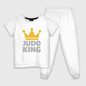 Детская пижама хлопок с принтом Король Дзюдо в Курске, 100% хлопок |  брюки и футболка прямого кроя, без карманов, на брюках мягкая резинка на поясе и по низу штанин
 | Тематика изображения на принте: fighter | japan | judo | king | mma | sport | ufc | warrior | боец | бой | воин | дзюдо | дзюдоист | единоборства | карате | король | поединок | спорт | спортсмен | чемпион | япония