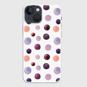 Чехол для iPhone 13 mini с принтом Акварельные сиреневые круги в Курске,  |  | акварель | круги | розовый | сиреневый | фиолетовый