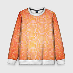 Детский свитшот 3D с принтом Оранжевая пиксель абстракция в Курске, 100% полиэстер | свободная посадка, прямой крой, мягкая тканевая резинка на рукавах и понизу свитшота | halloween | pixel art | абстракция | оранжевый | осенний | пиксели | пиксель арт | пиксельный | рыжий | хэллоуин