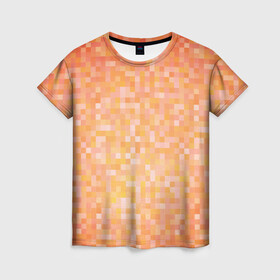 Женская футболка 3D с принтом Оранжевая пиксель абстракция в Курске, 100% полиэфир ( синтетическое хлопкоподобное полотно) | прямой крой, круглый вырез горловины, длина до линии бедер | halloween | pixel art | абстракция | оранжевый | осенний | пиксели | пиксель арт | пиксельный | рыжий | хэллоуин
