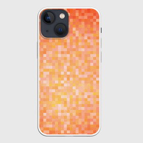 Чехол для iPhone 13 mini с принтом Оранжевая пиксель абстракция в Курске,  |  | halloween | pixel art | абстракция | оранжевый | осенний | пиксели | пиксель арт | пиксельный | рыжий | хэллоуин