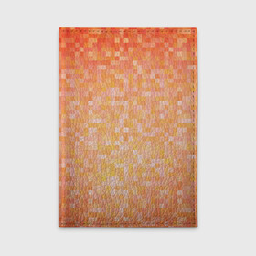 Обложка для автодокументов с принтом Оранжевая пиксель абстракция в Курске, натуральная кожа |  размер 19,9*13 см; внутри 4 больших “конверта” для документов и один маленький отдел — туда идеально встанут права | halloween | pixel art | абстракция | оранжевый | осенний | пиксели | пиксель арт | пиксельный | рыжий | хэллоуин
