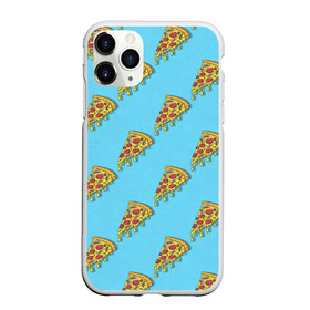 Чехол для iPhone 11 Pro матовый с принтом Пицца паттерн на голубом в Курске, Силикон |  | еда | итальянская кухня | кусок пиццы | паттерн | пицца | пицца пепперони | пицца с колбасой и сыром | слайс | фаст фуд