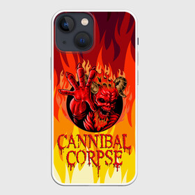 Чехол для iPhone 13 mini с принтом Cannibal Corpse | Труп Канниба в Курске,  |  | Тематика изображения на принте: cannibal | cannibal corpse | corpse | death metal | deathgrind | алекс уэбстер | брутальный дэт метал | дэт метал | дэтграйнд | пол мазуркевич | роб барретт | труп каннибала