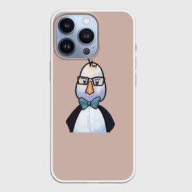 Чехол для iPhone 13 Pro с принтом Умная птица в Курске,  |  | bird | brain | scientist | голубь | мозг | очки | пингвин | птица | учёный