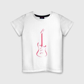 Детская футболка хлопок с принтом Акстар Гитара в Курске, 100% хлопок | круглый вырез горловины, полуприлегающий силуэт, длина до линии бедер | гитара | класика | минимализм | музыка | поп арт | струны.