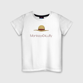 Детская футболка хлопок с принтом Monkey D. Luffy One Piece в Курске, 100% хлопок | круглый вырез горловины, полуприлегающий силуэт, длина до линии бедер | Тематика изображения на принте: anime | manga | monkey d. luffy | one piece | аниме | большой куш | ван пис | вон пис | капитан | король пиратов | луси | луфи | луффи | луффи но уми | луффи таро | манга | манки д. луффи | мугивара | пират | пятый император