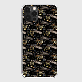 Чехол для iPhone 12 Pro Max с принтом Стимпанк . Черный фон. в Курске, Силикон |  | ключи | креативный | металлический | металлический предметы | модный | современный | стильный узор | черный